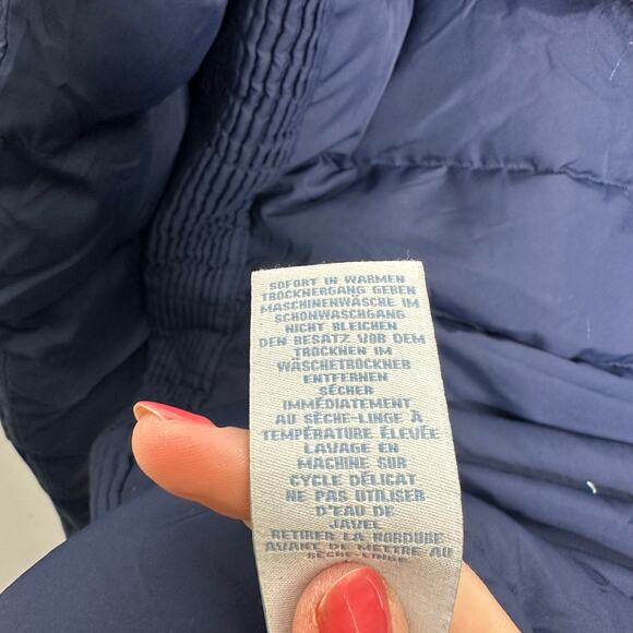 Boden Down Parka Puffer Coat 10 Women Windermere Navy Blue Long Faux Fur Hood - Picture 12 of 12